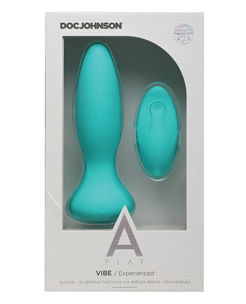 Un plug anal Play Rechargeable en silicone avec télécommande - Sarcelle