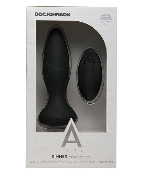 A Play Rimmer Experienced Bouchon Anal en Silicone Rechargeable avec Télécommande - Noir