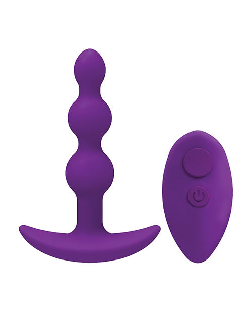 Un plug anal rechargeable en silicone avec télécommande Play Beaded - Violet