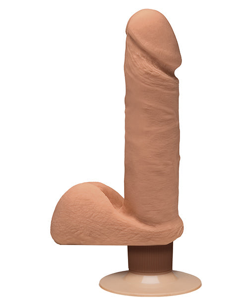 Doc Johnson D Dildo Grande de 7" | Vibrador Perfecto D con Testículos | Dildo Ventosa Color Caramelo