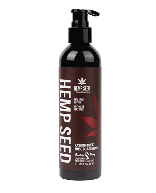 Loción para Masajes de Semilla de Cáñamo Earthly Body - 8 oz Almizcle Cachemira