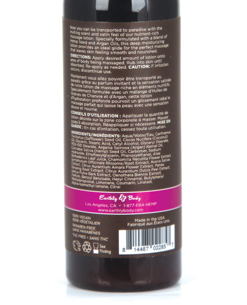Earthly Body Loción de Masaje con Semillas de Cáñamo - 2 oz Skinny Dip