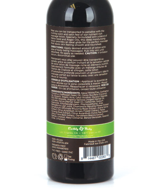 Loción de masaje con semillas de cáñamo Earthly Body - 2 oz Naked in the Woods