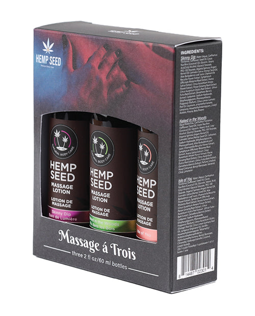Trío de Lociones de Masaje Earthly Body - 2 oz Isle, Skinny & Naked