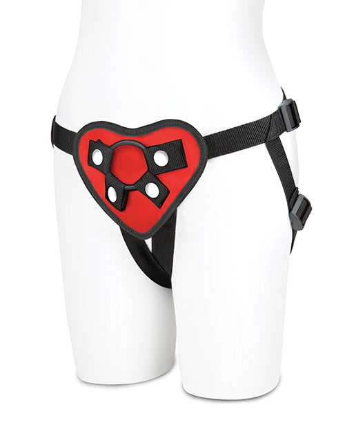 Arnés con arnés de corazón rojo Lux Fetish