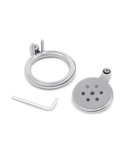 Ceinture de chasteté inversée plate Lockmaster en acier inoxydable – Argent
