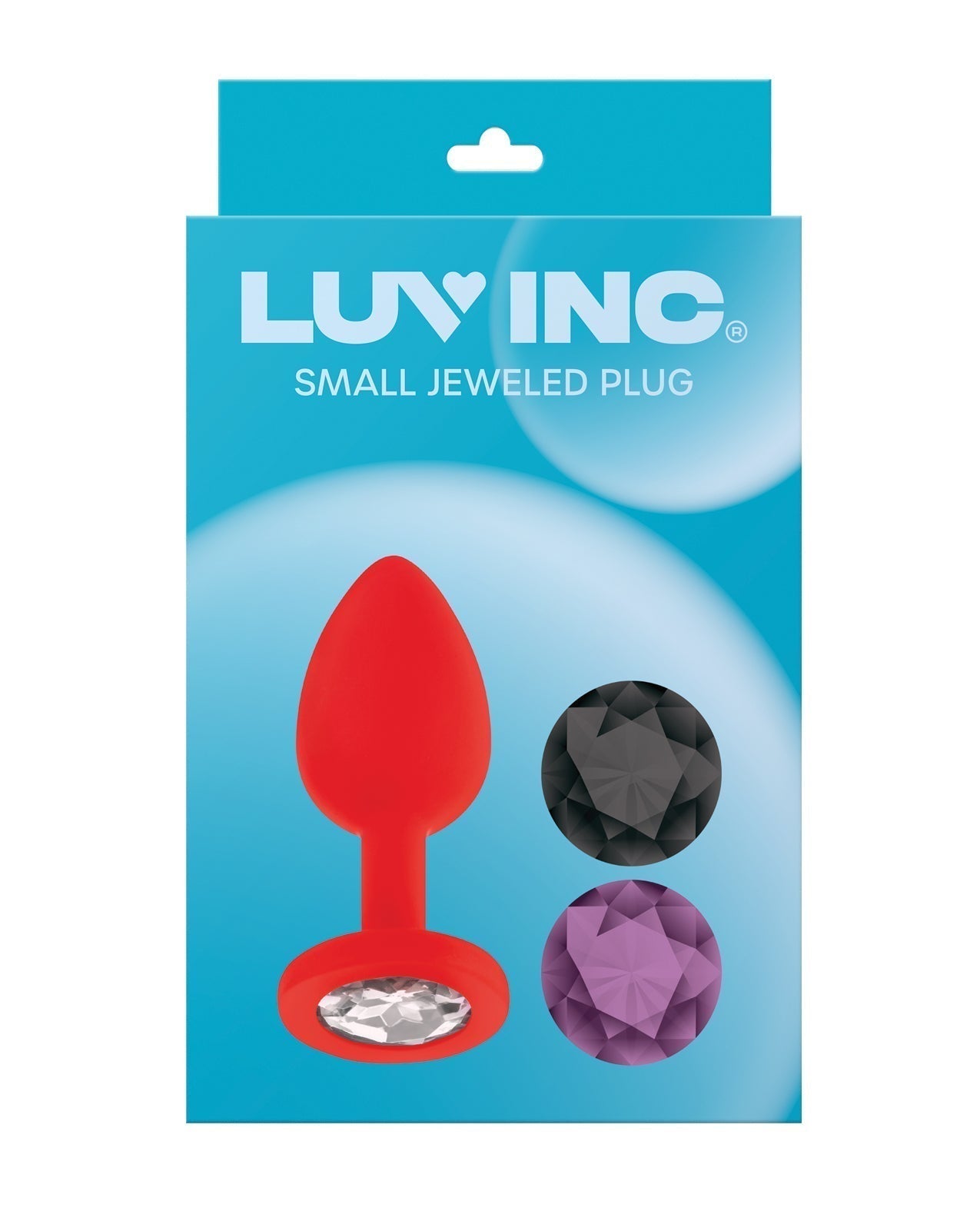 Luv Inc. Plug anal en silicone orné de trois pierres – Petit Rouge