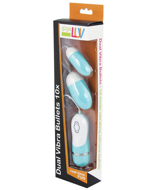 GigaLuv Dual Vibra Bullets - 10 fonctions bleu Tiffany