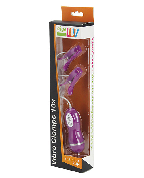Pinces vibrantes GigaLuv - 10 fonctions violettes