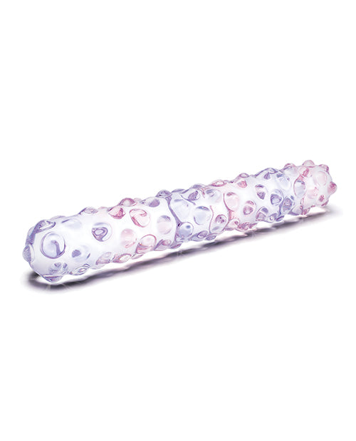 Gros gode en verre de 22 cm | Gode rose violet en verre | Gode en verre texturé | Gode réaliste | Grand gode