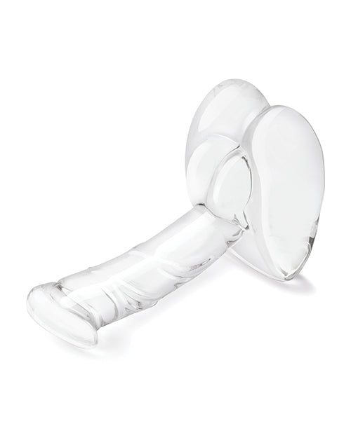 Dildo grande de cristal de 7.5" | Dildo realista de pie para montar | Dildo de cristal curvado con base de estabilidad