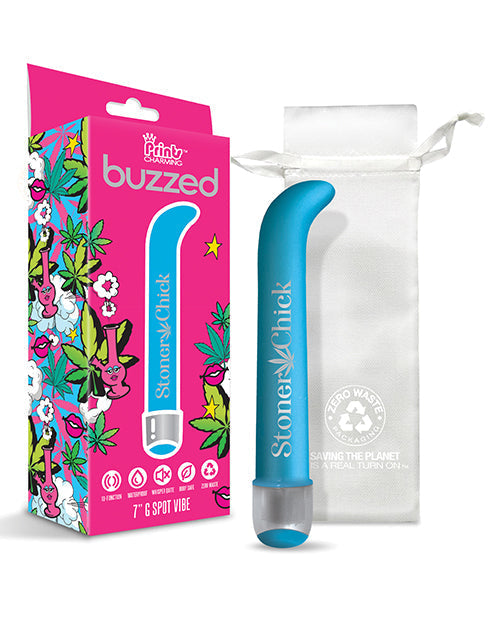 Vibrador de punto G de 7" zumbante - Stoner Chick Azul