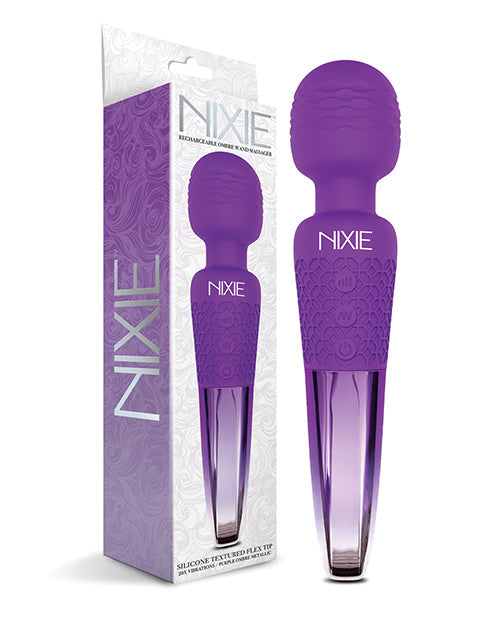Masajeador de varita recargable Nixie - Degradado morado metálico
