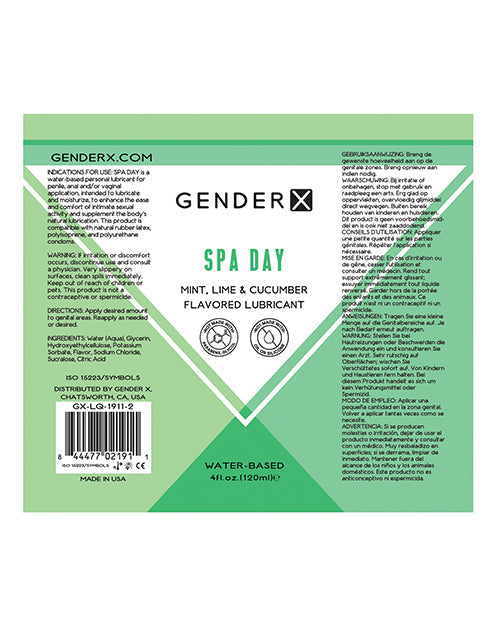 Lubrifiant parfumé Gender X - Journée au spa de 118 ml