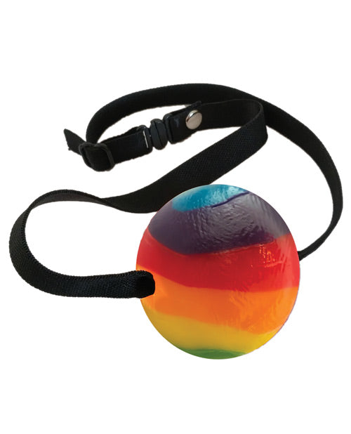 Bâillon boule arc-en-ciel - Fraise