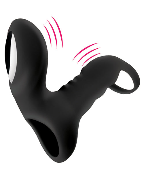 Anneau vibrant pour pénis Bliss Shaft Rider - Noir