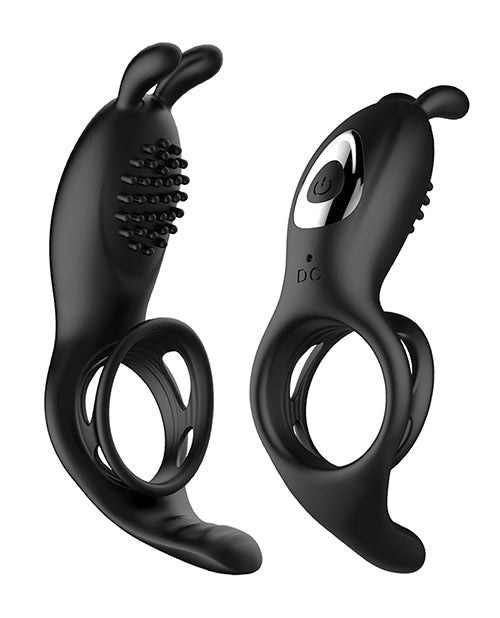 Anneau vibrant pour pénis Bliss Hummingbird - Noir