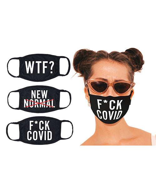 Hott Products Máscaras Mask-erade - F Covid/WTF?/Nueva normalidad (Paquete de 3)