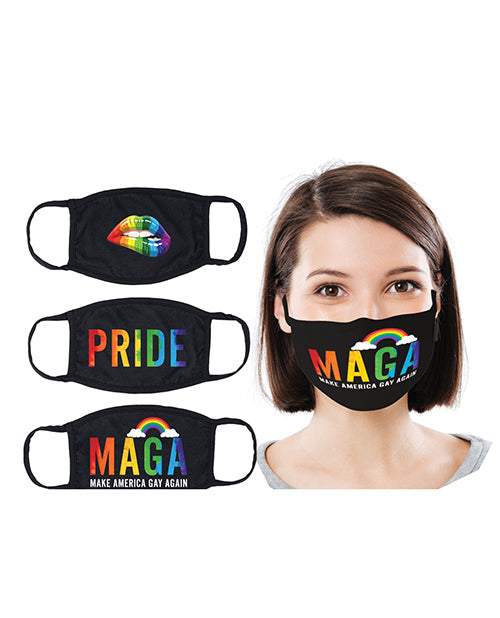 Hott Products Máscaras Mask-erade - Paquete de 3 Orgullo/Gay Again/Beso Arcoíris