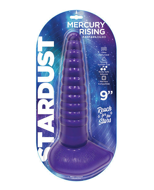 Vibromasseur réaliste Stardust Mercury Rising | Grand vibromasseur de 17,7 cm | Vibromasseur violet | Vibromasseur à ventouse