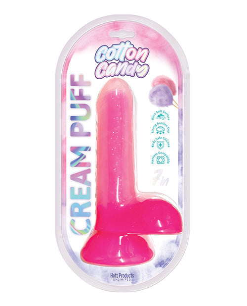 Gode réaliste Barbe à Papa | Gros gode Choux à la Crème 15 cm | Gode rose à ventouse