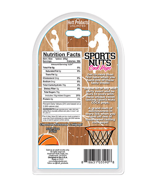 Sports Nuts Piruletas de Baloncesto de Chocolate