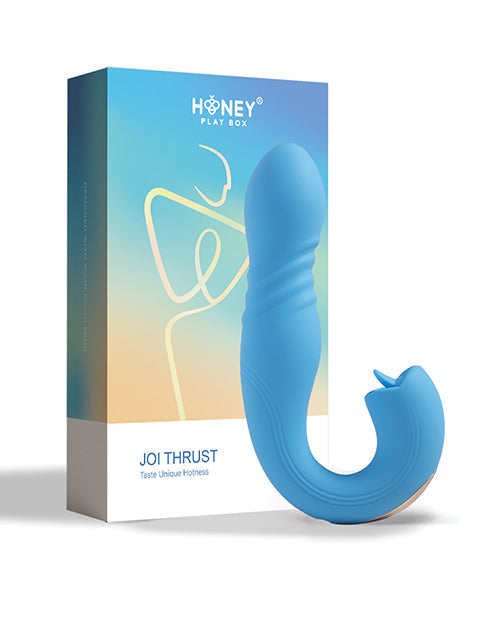 Vibrador Joi de empuje de punto G y estimulador de clítoris controlado por aplicación - Azul