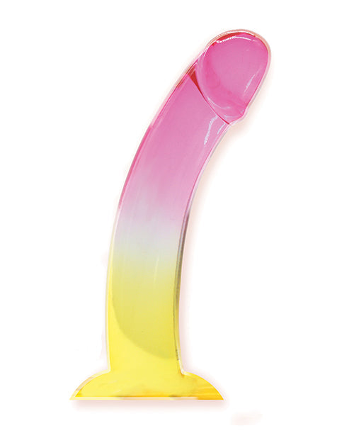 Gode réaliste Shades Jelly | Gode grand format en TPR dégradé de 20 cm | Grand gode jaune-rose