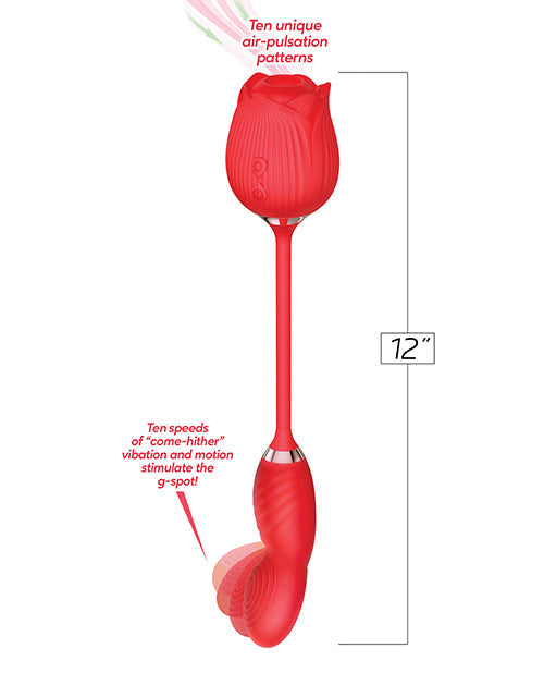 Vibromasseur Wild Rose Succion et Viens Par Ici - Rouge