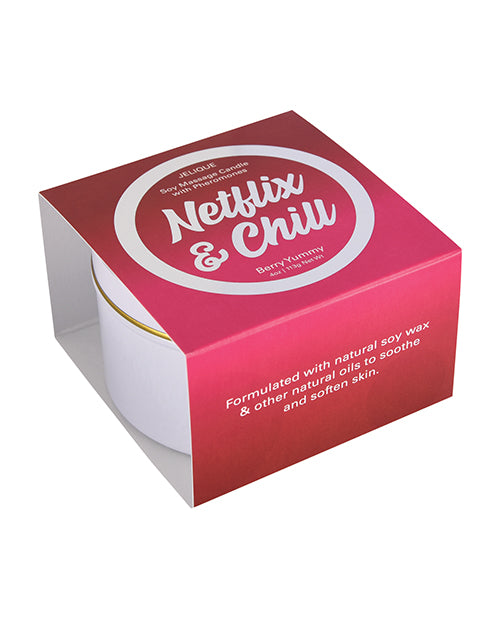 Bougie de massage Jelique – 4 oz Netflix & Chill Baies délicieuses