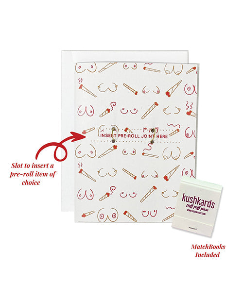 Carte de vœux Doobies Boobies avec livret d'allumettes