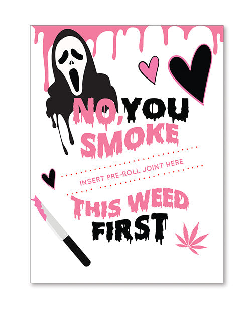 Tarjeta de felicitación GhostFace de Halloween con libro de cerillas