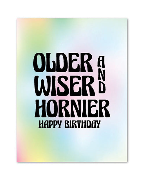 Carte de vœux d'anniversaire : plus âgé, plus sage et plus excité
