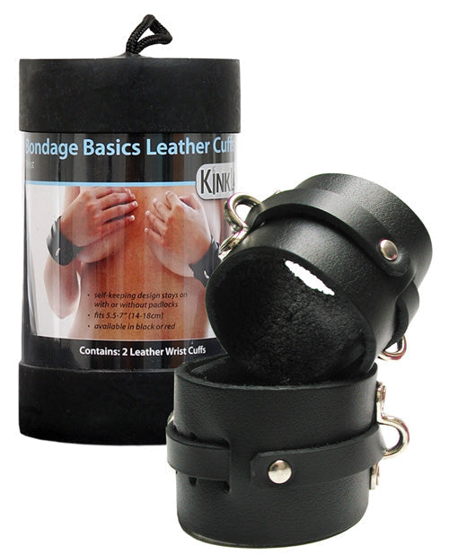 Menottes en cuir KinkLab - Noir