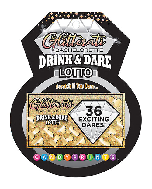 Lotería Glitterati de bebidas y desafíos para despedida de soltera