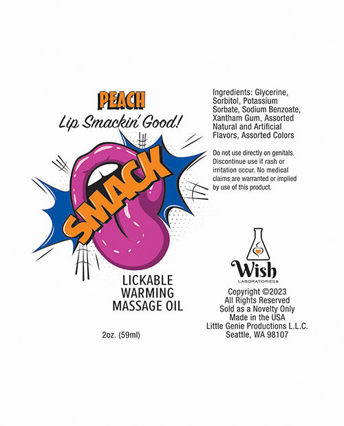 Huile de massage chauffante Smack - Fraise 2 oz