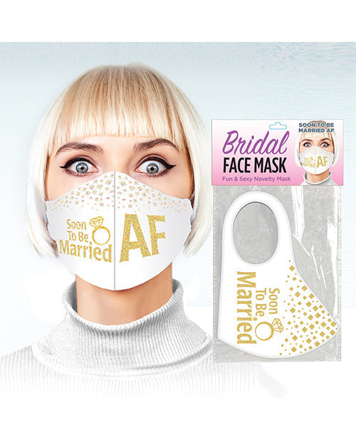 Mascarilla "Pronto a casarse AF" - Blanca