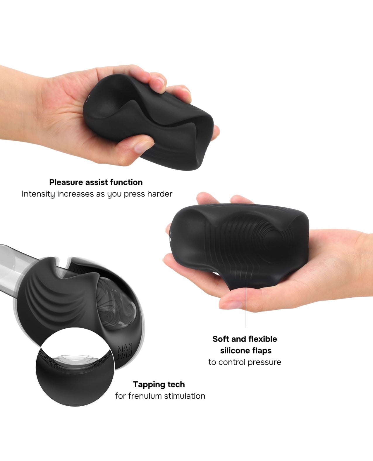 Masturbateur masculin Manwan Sub-One Tapping – Noir infini