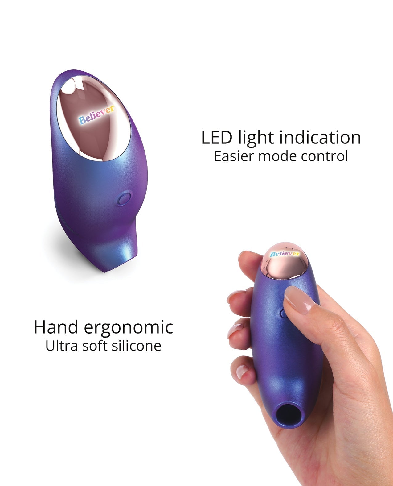 Mini vibrador lamedor Love to Love Believer - Noche iridiscente