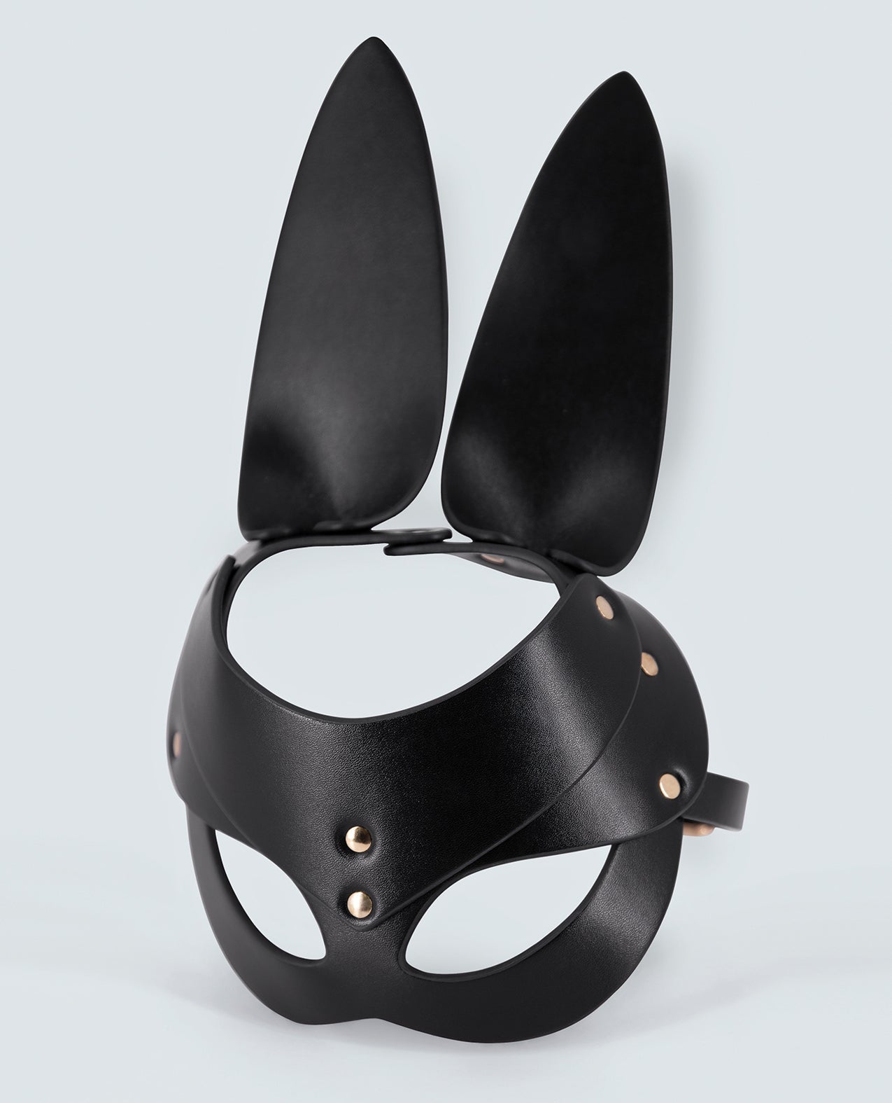 Máscara de conejo de cuero sintético Lust - Negro