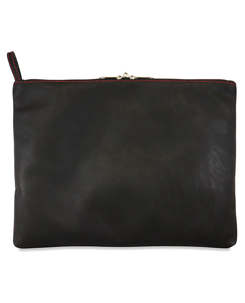 Sac à jouets en cuir Sultra avec tirettes verrouillables et poches intérieures - Noir