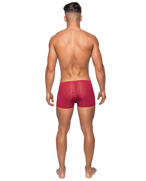 Calzoncillo corto liso y elegante con bolsa transparente rojo XL