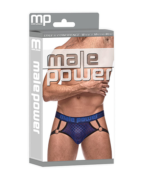 Anillo de malla de diamante para jockstrap, azul L/XL