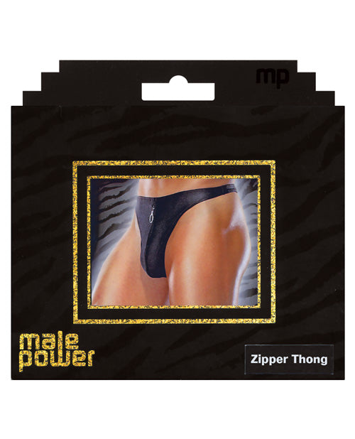 Male Power Tanga de cremallera negro T/M