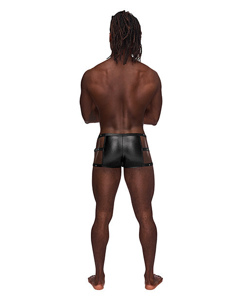 Fetish Vulcan Nylon Spandex Caged Short Negro S/M