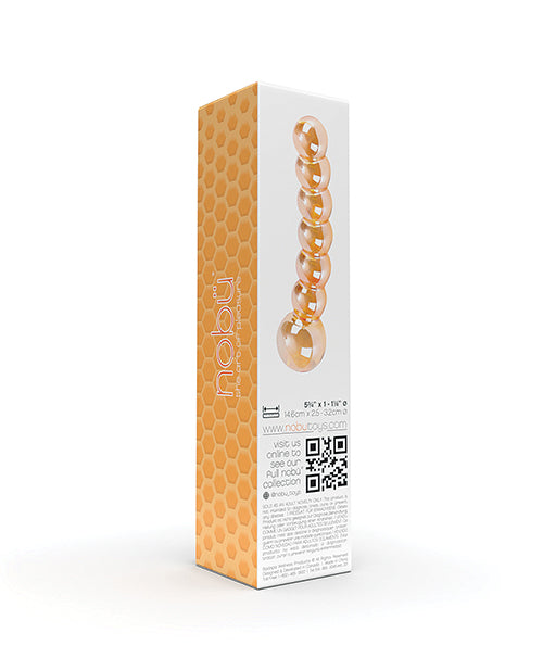 Nobu Honey Beads Verre Godemichet | Godemichet Réaliste Ambre | Gros Godemichet | Grand Godemichet Fait Main
