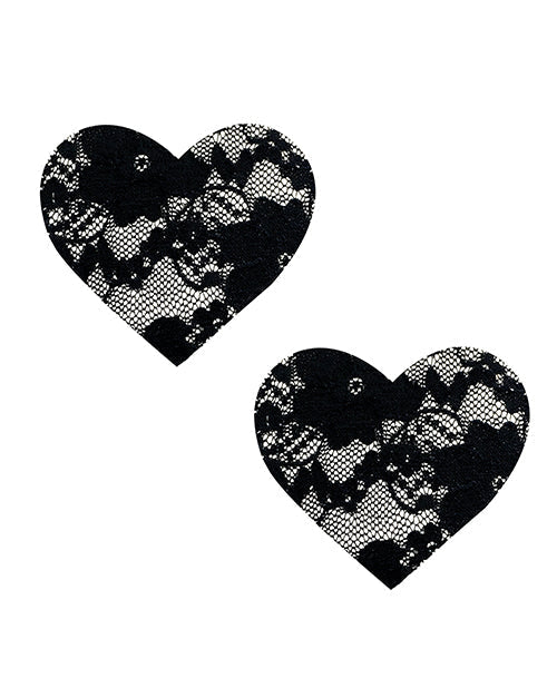 Cache-tétons Neva Nude en dentelle Coeur - Noir Taille unique