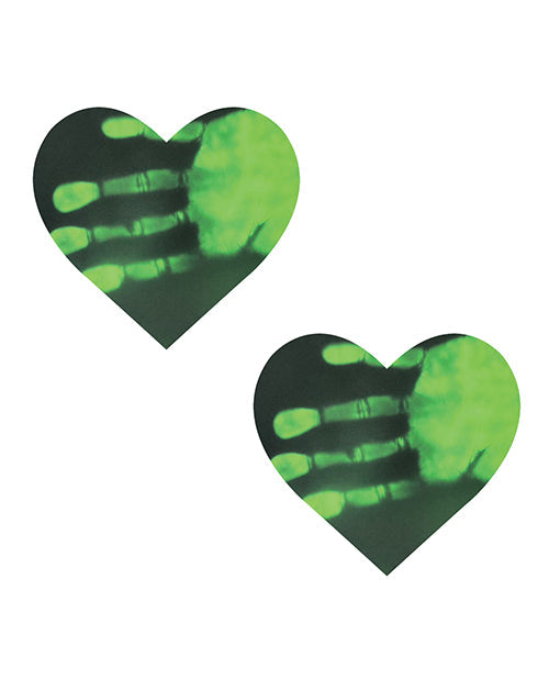 Cache-tétons Cœur Réactif à la Température Neva Nude - Vert Néon