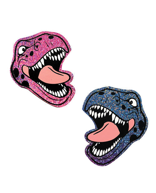 Cache-tétons dinosaure Neva Nude Black Light – Rose et bleu, taille unique
