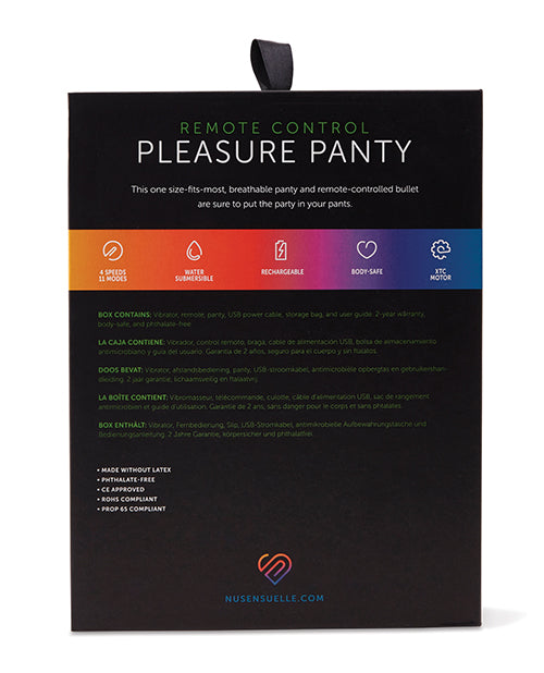 Nu Sensuelle Pleasure Panty Bala con Control Remoto 15 Funciones - Negro